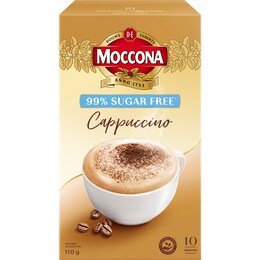 Moccona Coffee Sachets 99% Sugar Free Cappuccino 10 pack – Woolworths