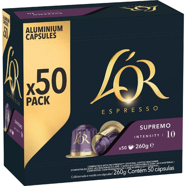 L'Or Espresso Supremo Intensity 10 Coffee Pods 50 pack