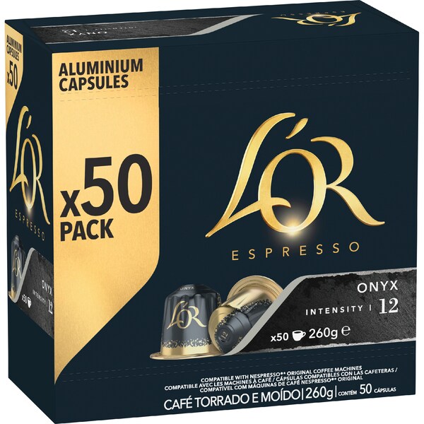 L'Or Espresso Onyx Intensity 12 Coffee Pods 50 pack