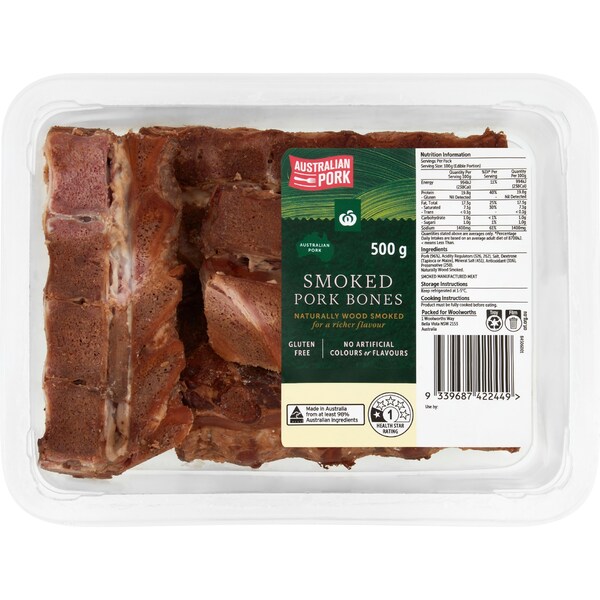 Woolworths Smoked Pork Bones 500g