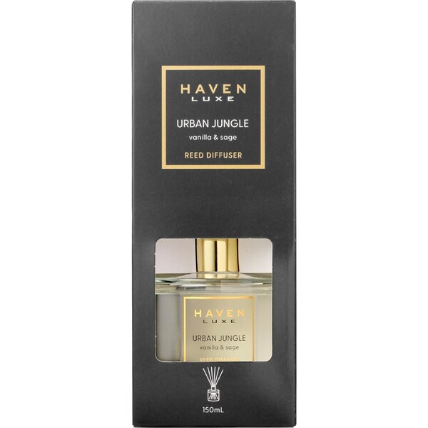 Haven Luxe Reed Diffuser Urban Jungle Vanilla & Sage 150mL