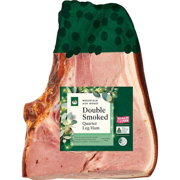 Woolworths Double Smoked Quarter Leg Ham 2kg - 4.5kg