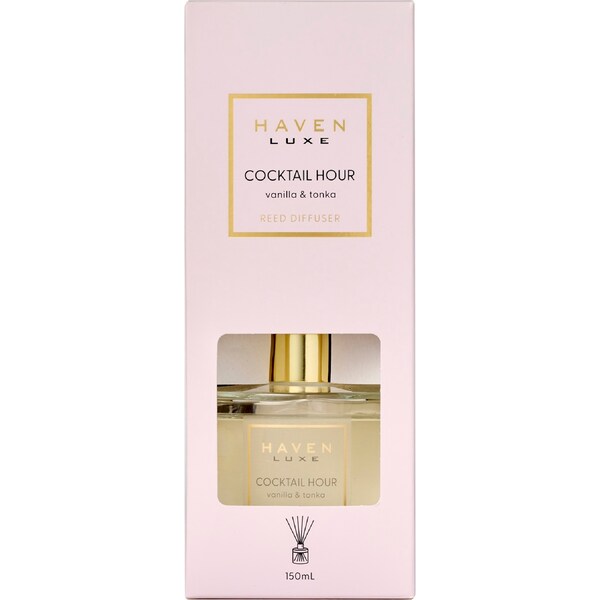 Haven Luxe Reed Diffuser Cocktail Hour Vanilla & Tonka 150mL