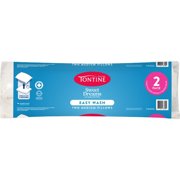 Tontine Sweet Dreams Easy Wash Medium Pillows 2 pack