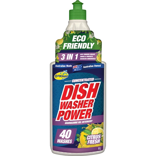 OzKleen Premium Dish Washer Power Dishwashing Liquid Citrus 1L