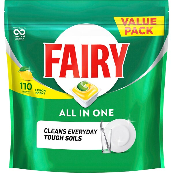 Fairy All In One Dishwasher Tablets Lemon Scent 110 pack