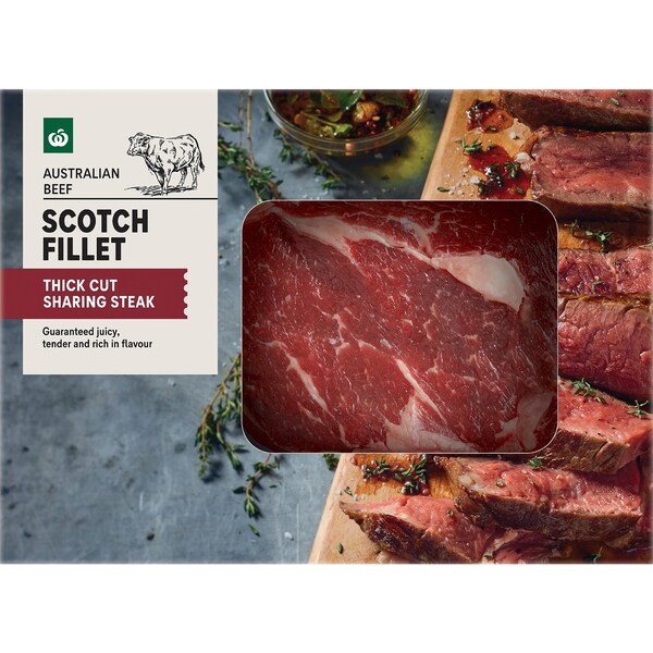 Woolworths Australian Beef Scotch Fillet Sharing Steak 450g - 800g