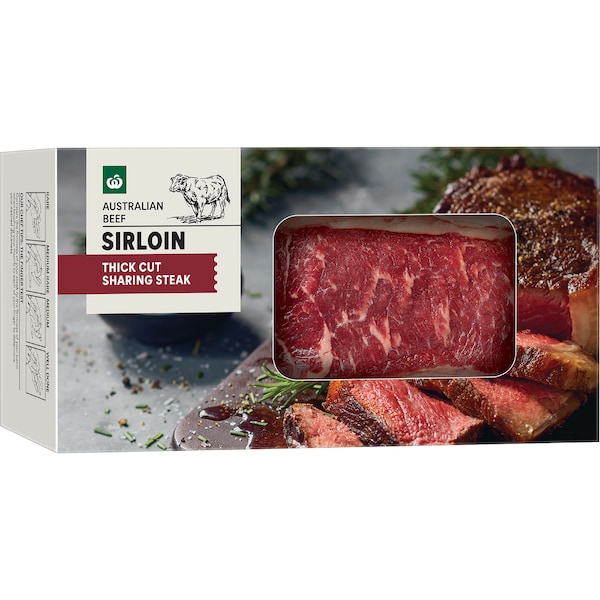 Woolworths Australian Beef Sirloin Sharing Steak 450g - 850g