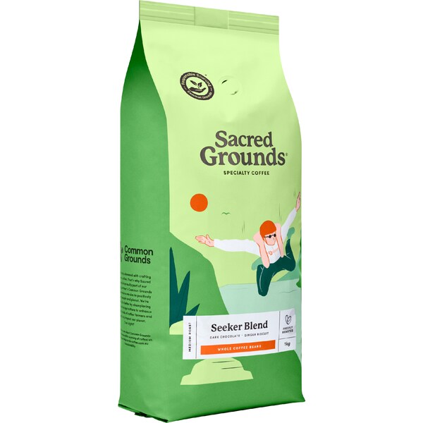 Sacred Grounds Seeker Blend Whole Coffee Beans 1kg