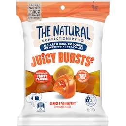Juicy Bursts Lollies Orange & Passionfruit 150g – Woolworths
