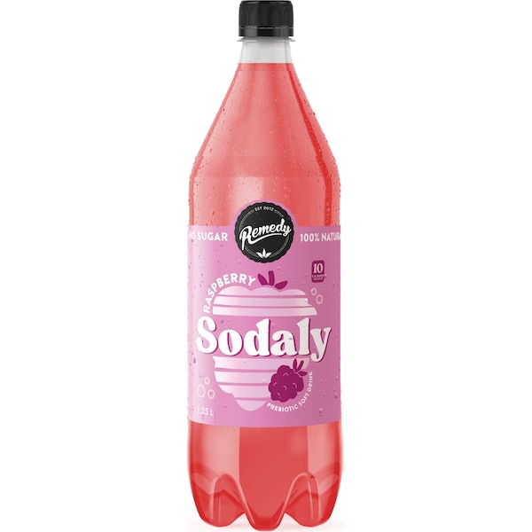 Remedy Sodaly Soft Drink Raspberry 1.25L
