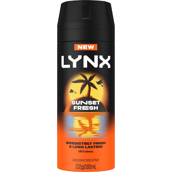 LYNX Deodorant Bodyspray Sunset Fresh 48h Freshness 165mL