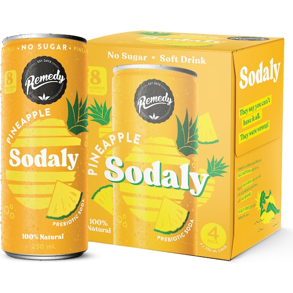 Remedy Sodaly Pineapple 250mL x 4 pack