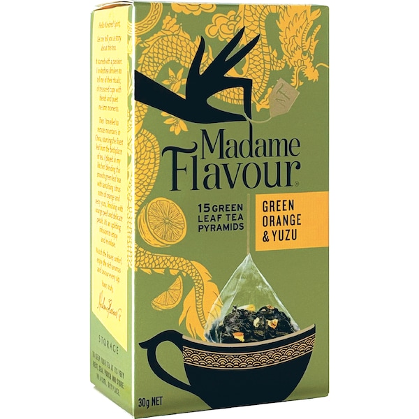 Madame Flavour Green Orange & Yuzu Tea Bags 15 pack