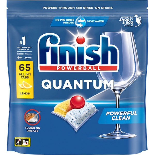 Finish Quantum  Dishwasher Tablets Lemon 65 pack