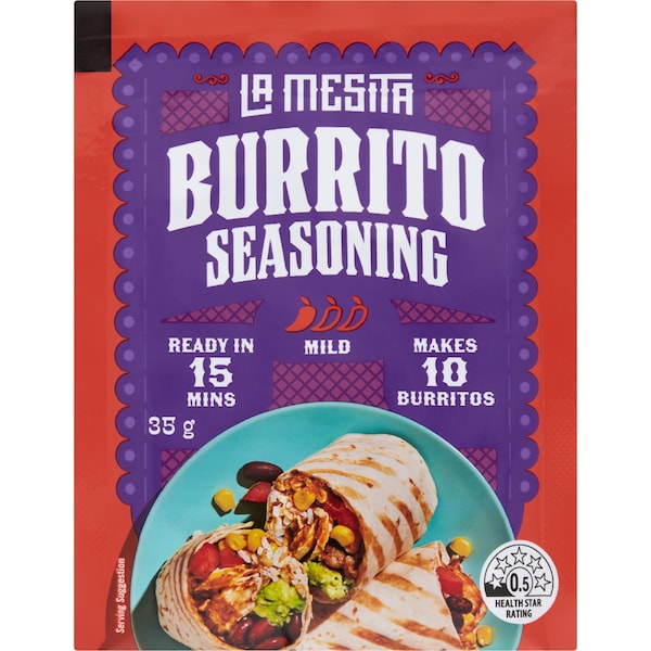 La Mesita Seasoning Burrito Mild 35g
