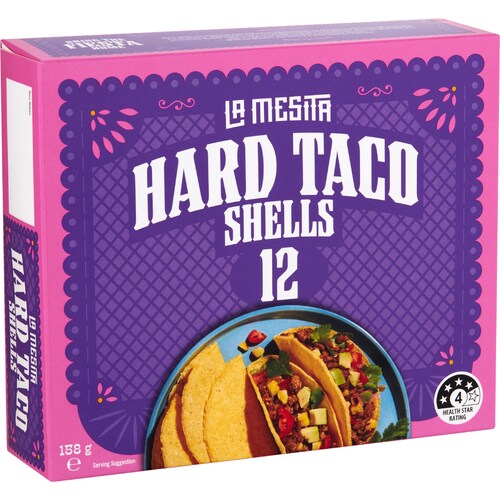 La Mesita Hard Taco Shells 12 pack | bunch