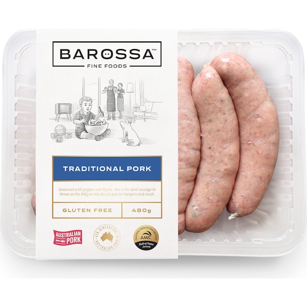 Barossa Traditional Pork sausages 480g