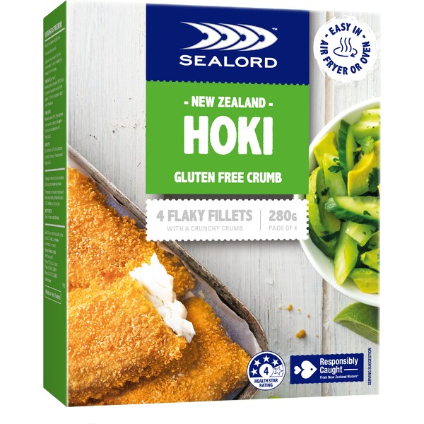 Sealord Hoki Fillets Gluten Free Crumb 280g