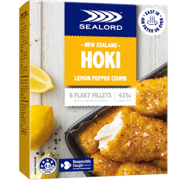 Sealord Hoki Fillets Lemon Pepper Crumb 425g