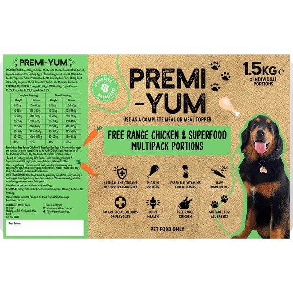 Premi-Yum Chilled Chicken Mince Pet Food With Superfoods 1.5kg