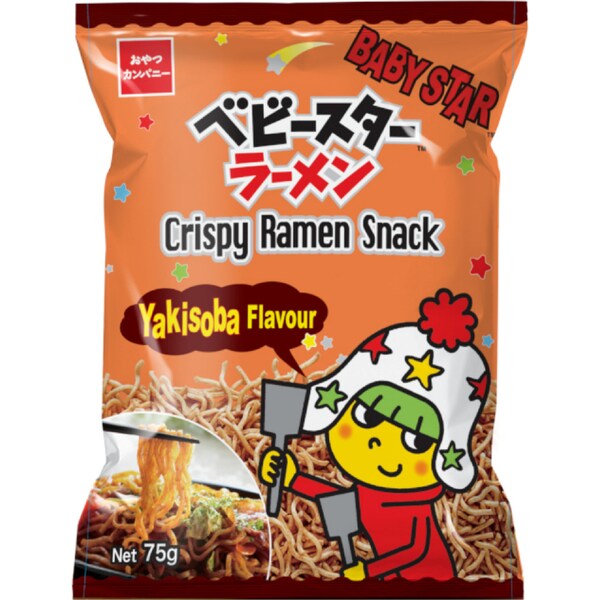 Baby Star Crispy Ramen Snack Yakisoba Flavour 75g