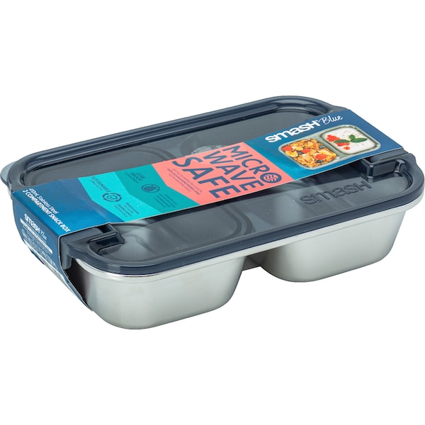 Smash Blue 2 Compartment Snack Box Assorted 410mL each