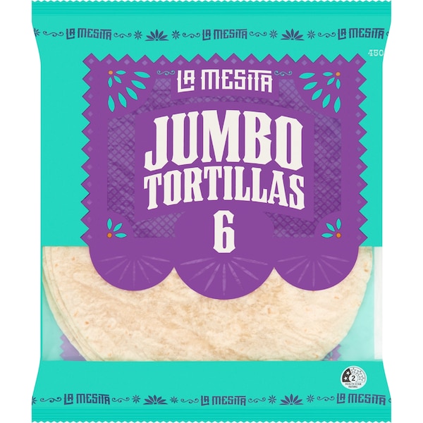 La Mesita Jumbo Tortillas 6 pack