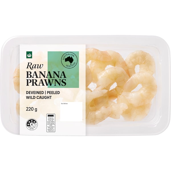 Woolworths Raw Banana Prawn Meat 220g