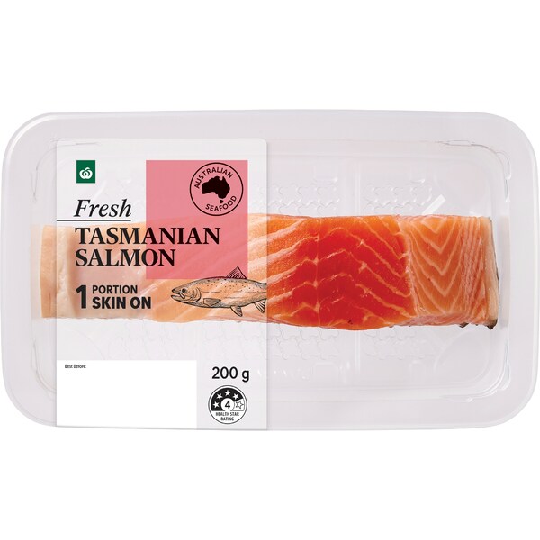 Woolworths Fresh Tasmanian Salmon Skin On 200g