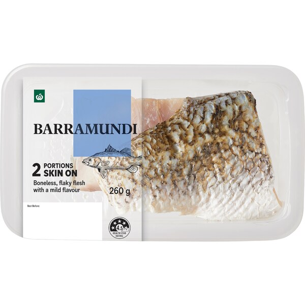 Woolworths Barramundi Portions Skin On 260g