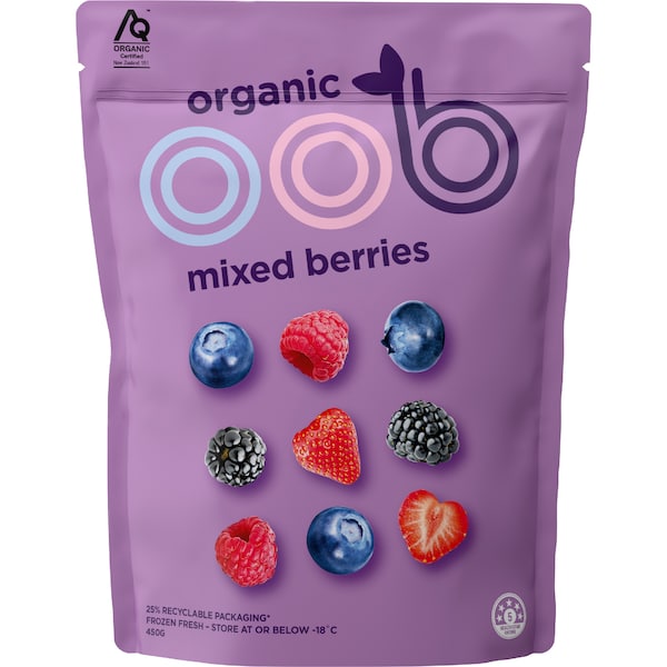 Oob Organic Frozen Mixed Berries 450g