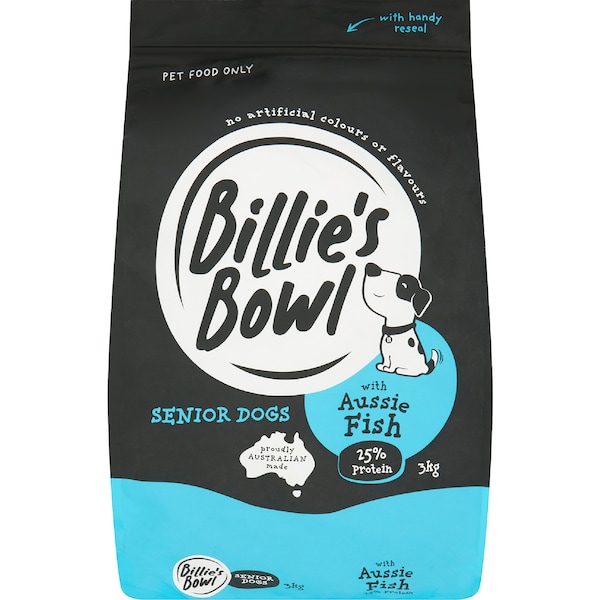 Billie's Bowl Senior Dry Dog Food With Aussie Fish 3kg
