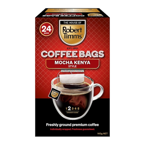 Robert Timms Coffee Bags Mocha Kenya Style 24 pack