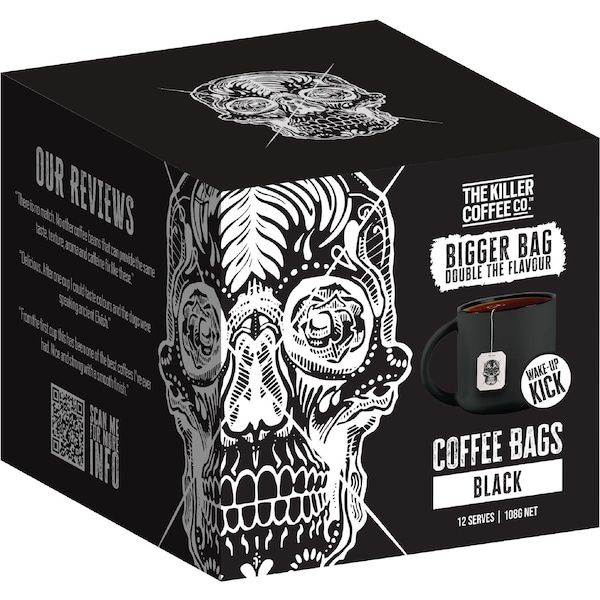 The Killer Coffee Co Coffee Bags Black 12 pack