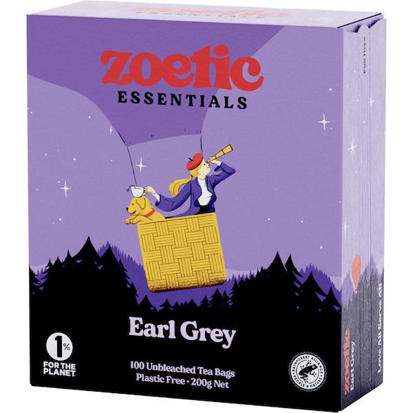 Zoetic Tea Bags Earl Grey 100 pack