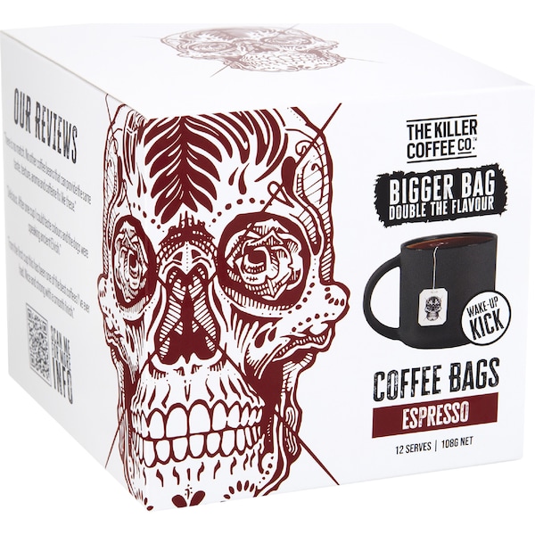 The Killer Coffee Co Coffee Bags Espresso 12 pack