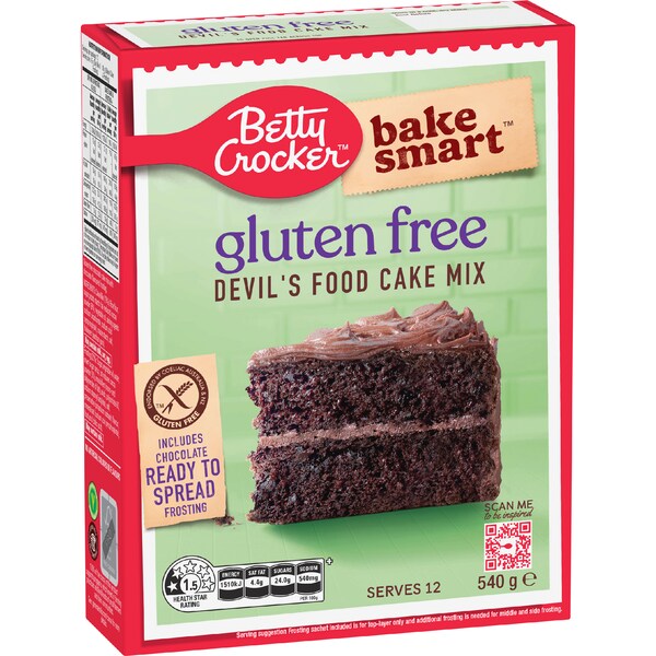 Betty Crocker Bake Smart Gluten Free Devil's Food Cake Mix 540g