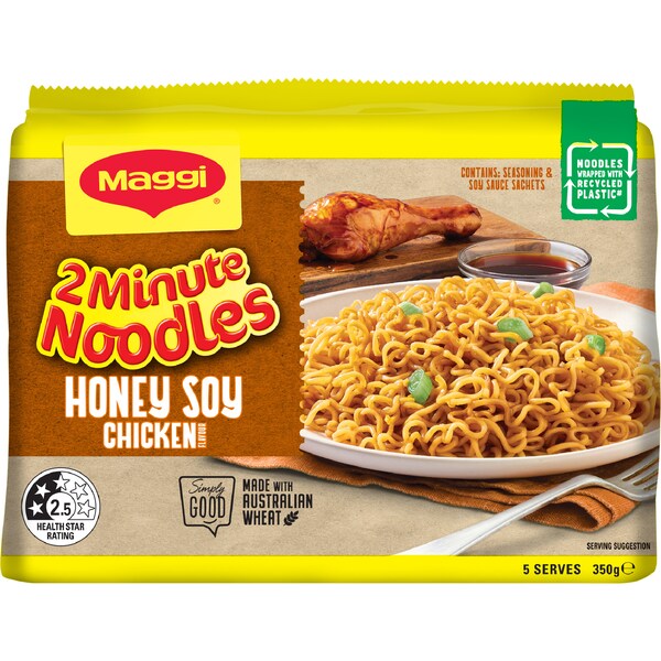 Maggi 2 Minute Noodles Honey Soy Chicken 5 pack