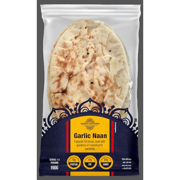 Sona's Kitchen Garlic Naan 190g
