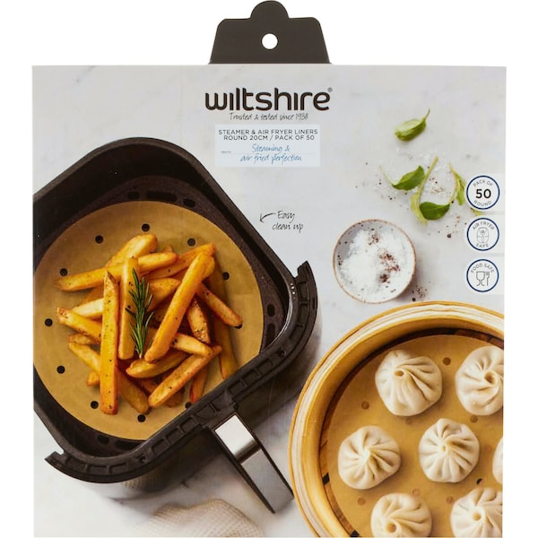 Wiltshire Steamer & Air Fryer Paper Liners 20cm Round 50 pack