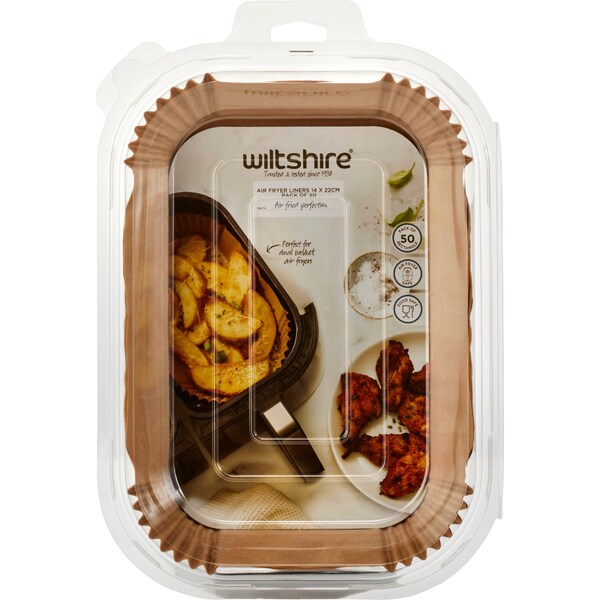 Wiltshire Steamer & Air Fryer Paper Liners 22cm Rectangle 50 pack