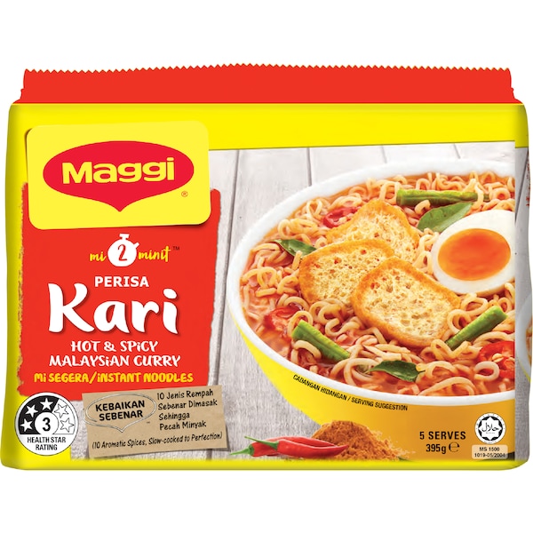 Maggi Perisa Kari Hot & Spicy Malaysian Curry 5 pack