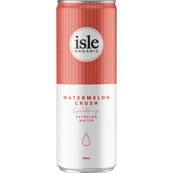 Isle Organic Sparkling Artesian Water Watermelon Crush 300mL