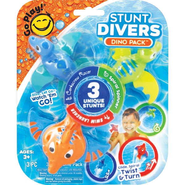 Go Play! Stunt Divers Dino Pool Toy 3 pack