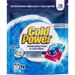Cold Power Laundry Capsules Advanced Clean 18 pack – Woolworths