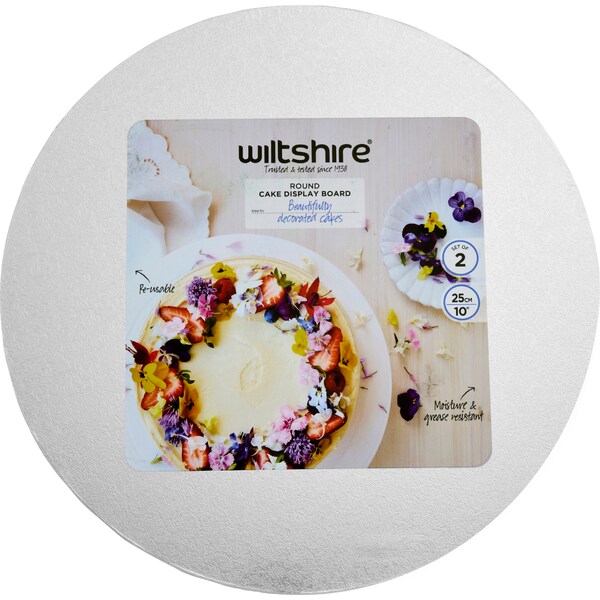 Wiltshire Round Cake Display Board 25cm 2 pack