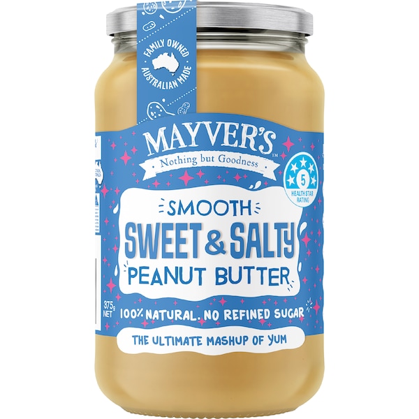 Mayver's Smooth Peanut Butter Sweet & Salty 375g