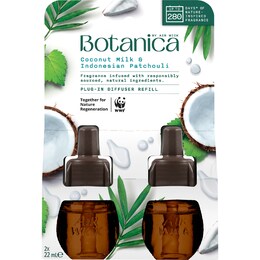 Botanica Coconut Milk & Indonesian Patchouli Plug In Refill 22mL x 2 pack – Woolworths
