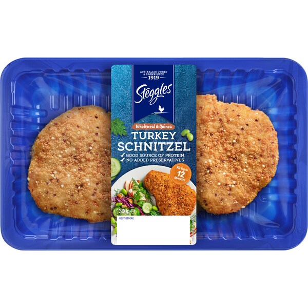 Steggles Turkey Schnitzel Wholemeal & Quinoa 300g